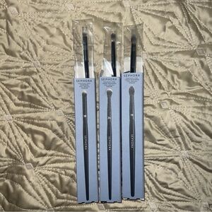 Set of 3 Sephora Professional Brush Eye Shadow Eye Crease Brushes #18 #19 #24